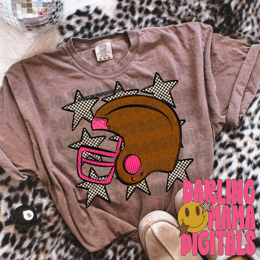 Cheetah & stars football helmet