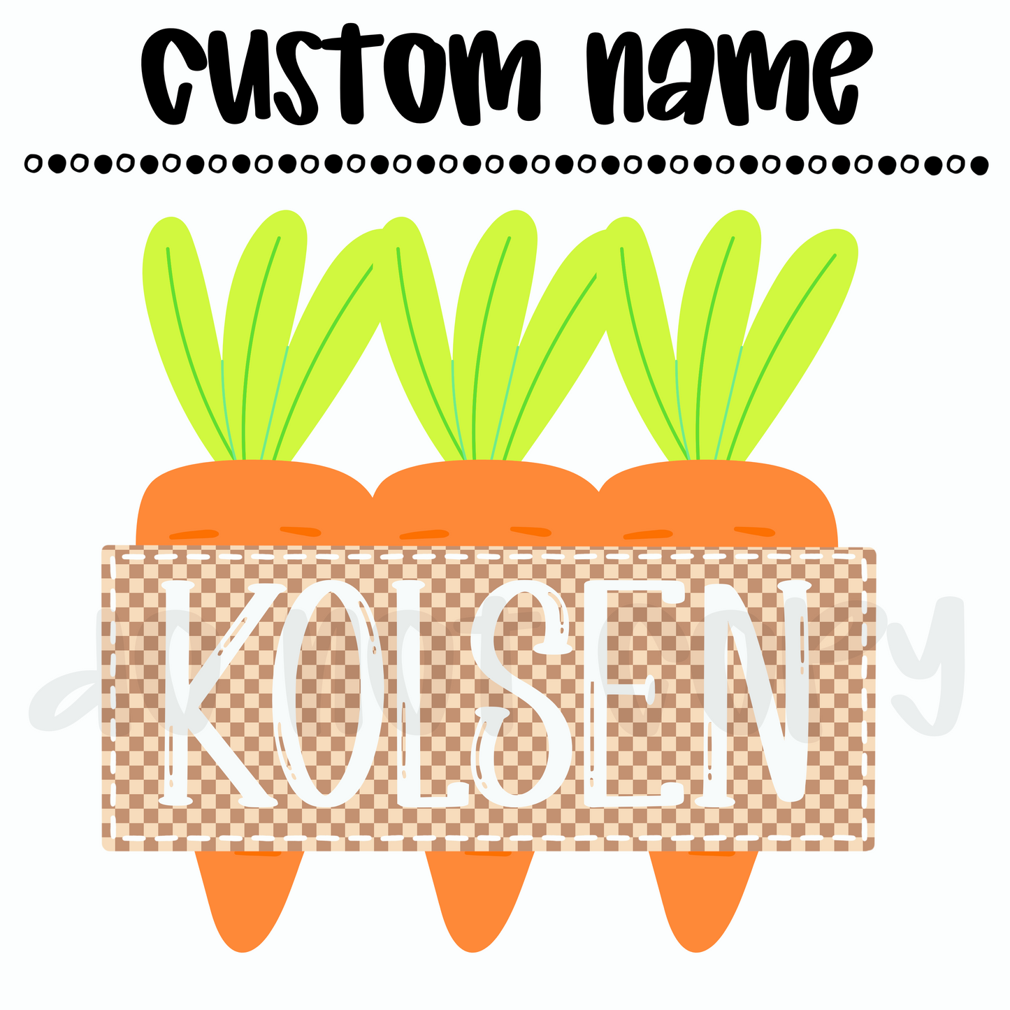 Custom Boys Checkered Easter Carrots