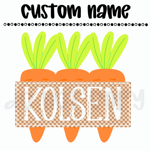 Custom Boys Checkered Easter Carrots