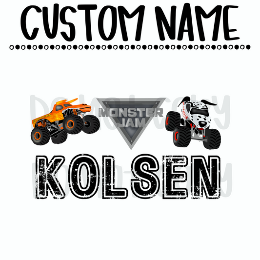 Boys Monster Truck Custom Name