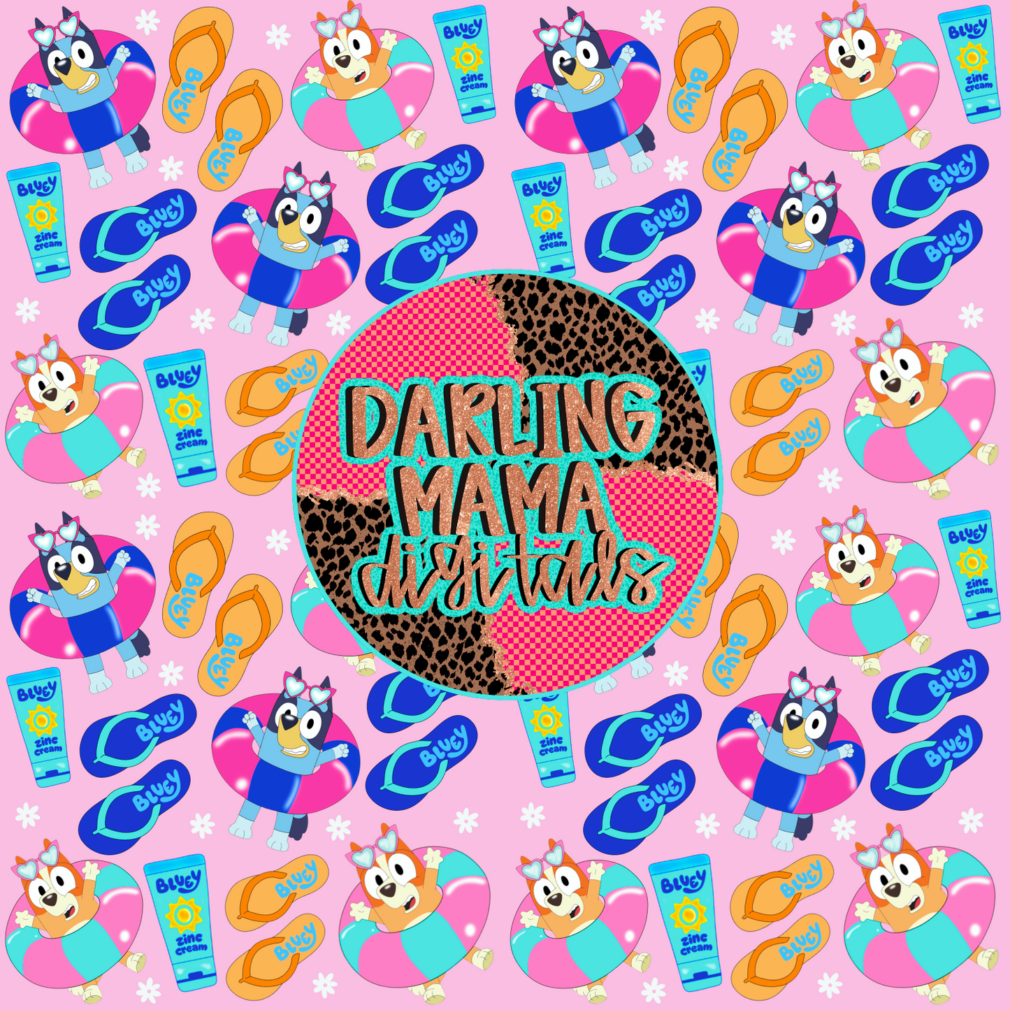 Summer Blue Dog Seamless File