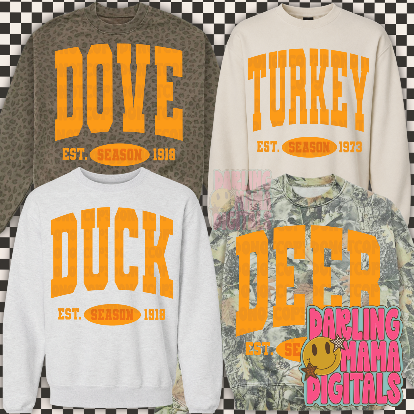 Orange hunting seasons bundle of 4
