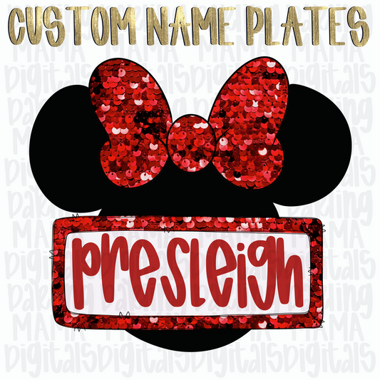 Custom red sequin mouse