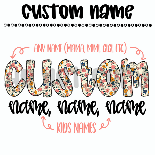 Custom Ditsy Floral Name