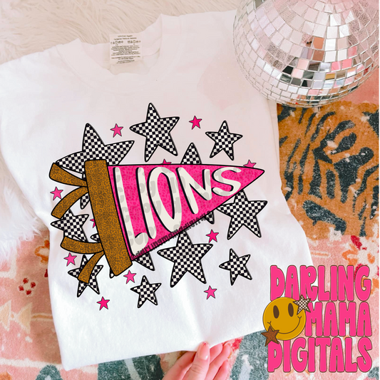 Preppy pennant flag lions