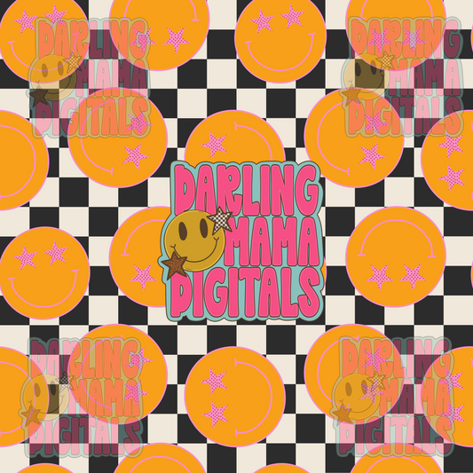 Smiley checkered seamless