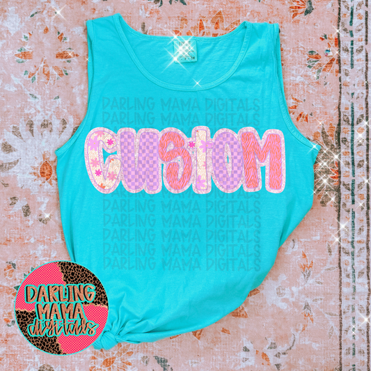 Funky Floral Custom name