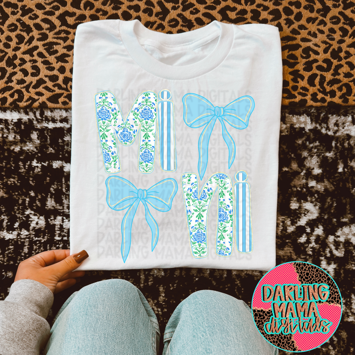 Blue Stacked Bow Mini