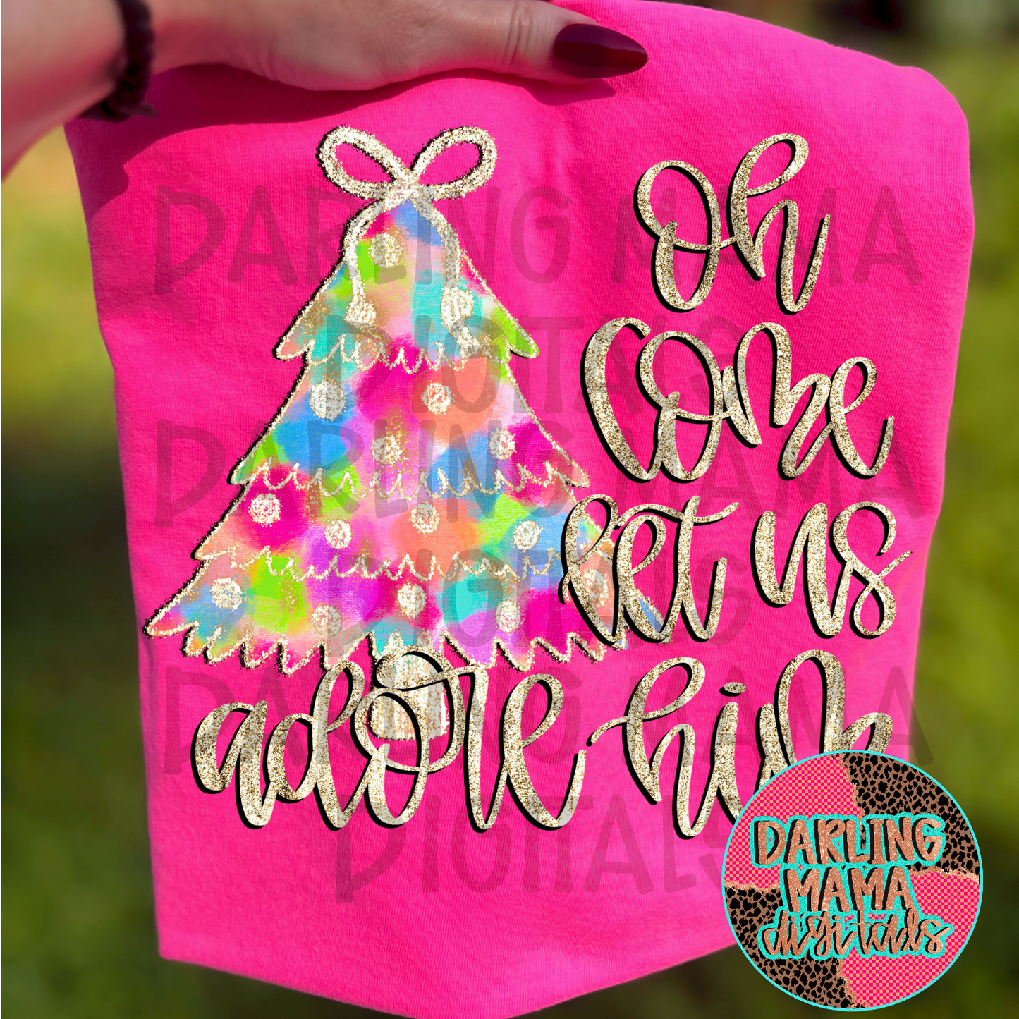 Hand Painted Oh Come Let Us Adore Him