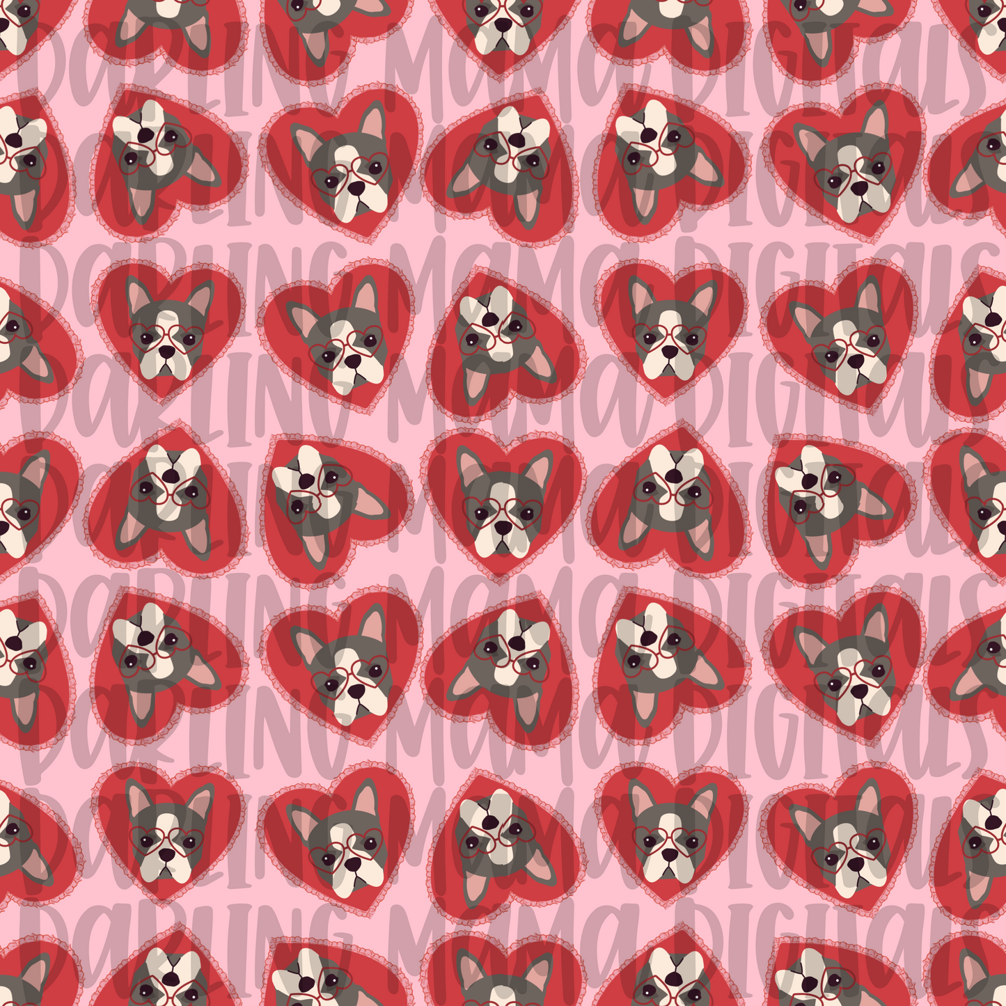 Valentine Cheetah Dogs Seamless File