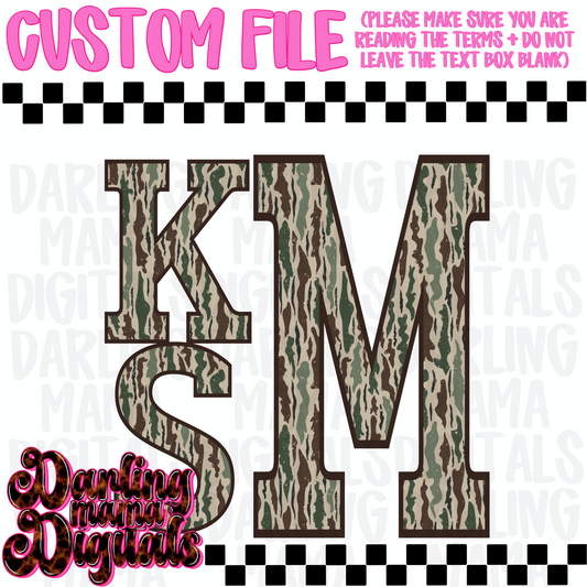Custom line camo boy monogram
