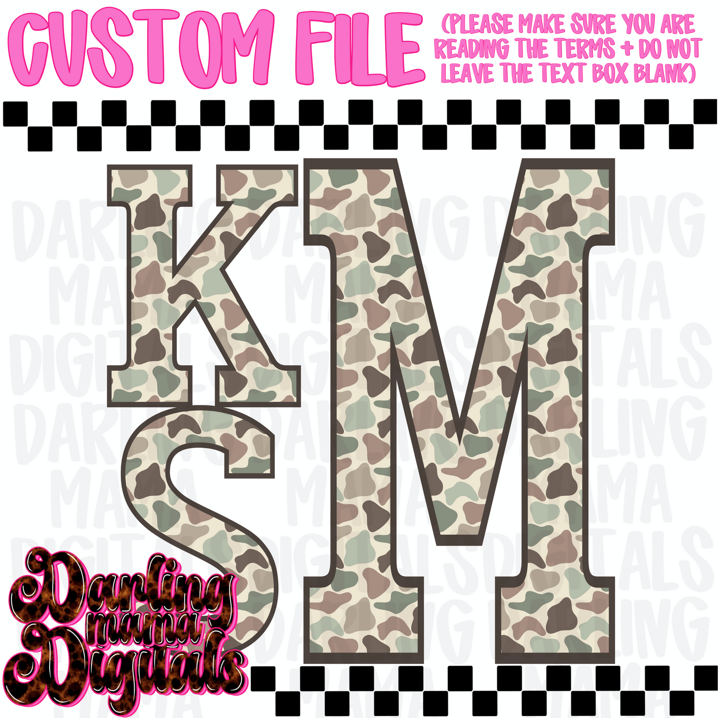 Custom old school camo boy monogram