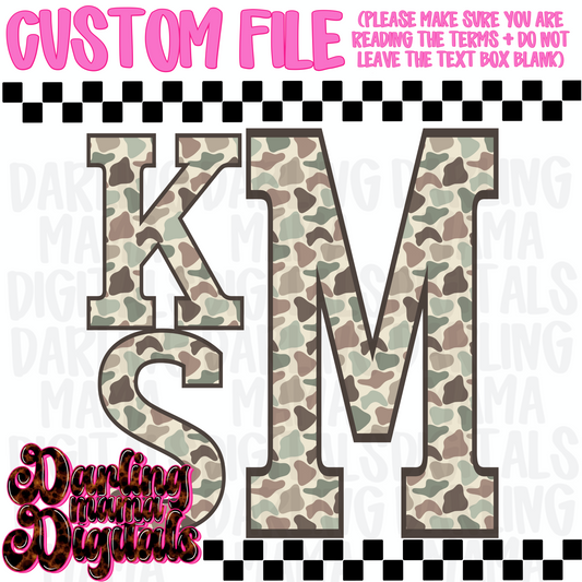 Custom old school camo boy monogram