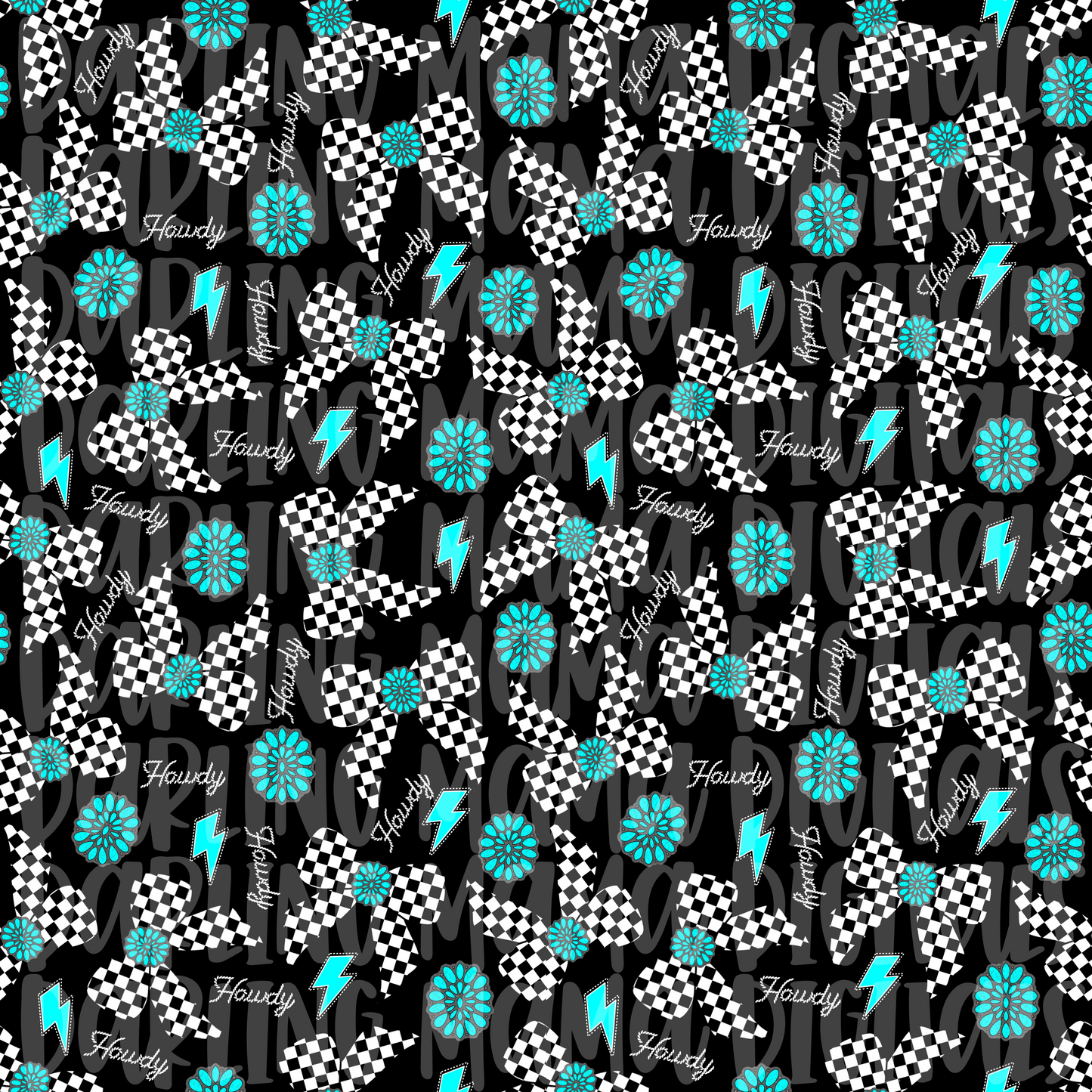 Checkered Bow Howdy Seamless File