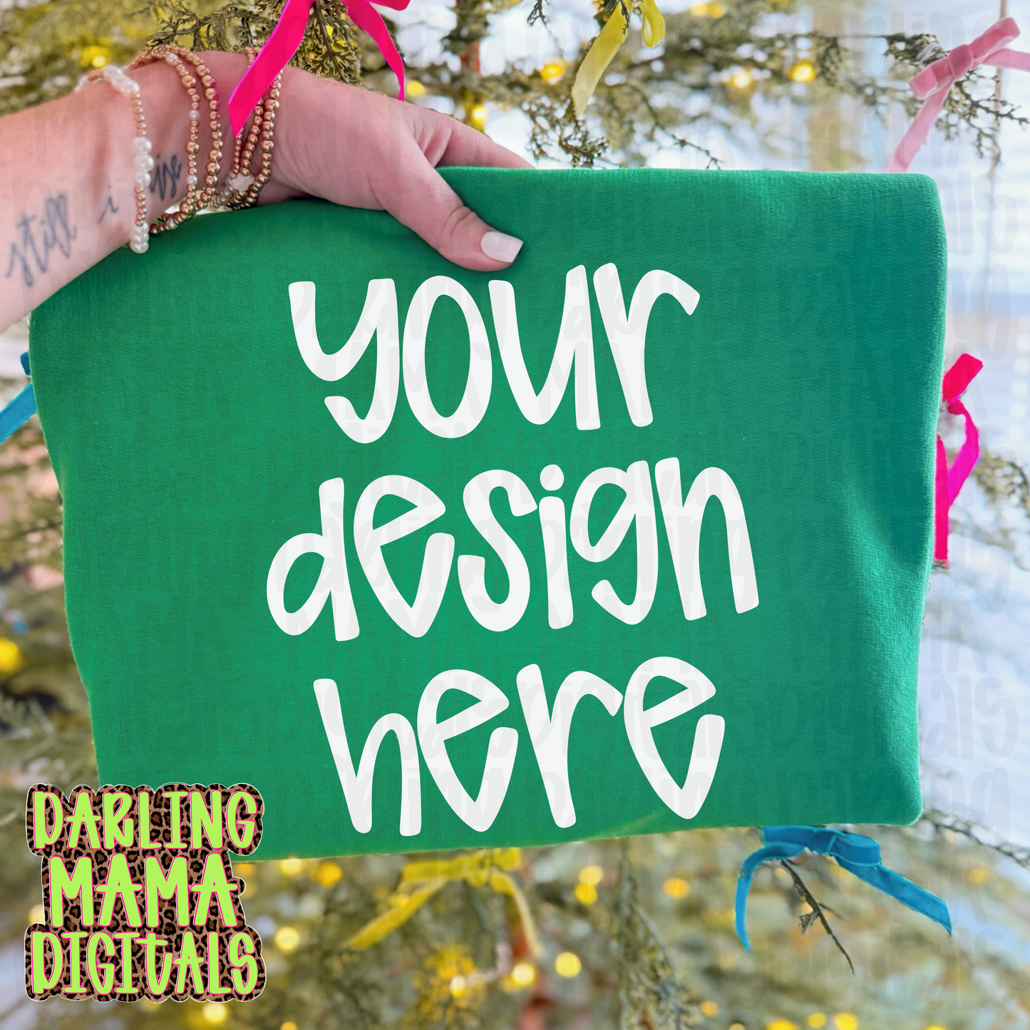 Irish Green sweatshirt Christmas tree with bows