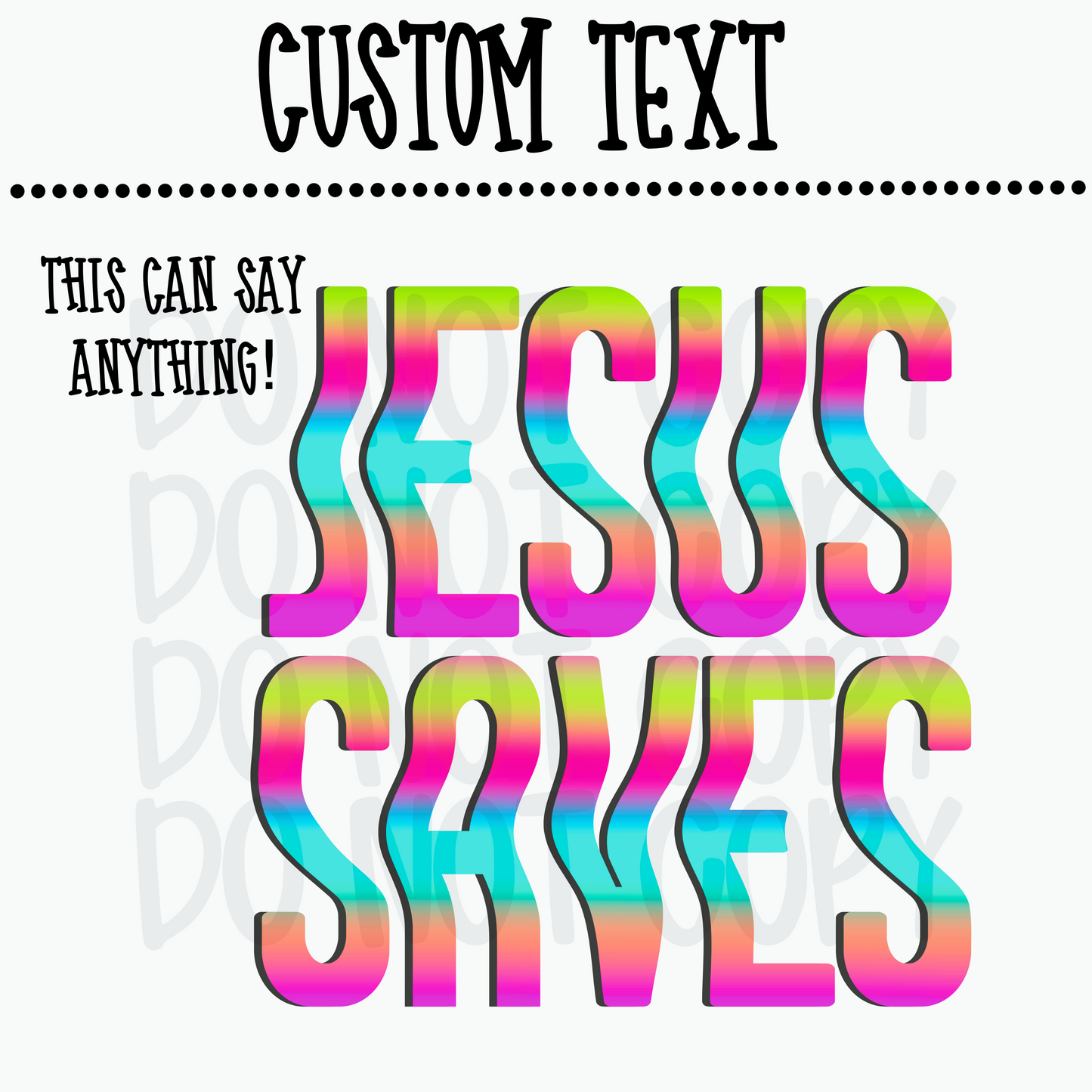 Custom neon rainbow groovy text
