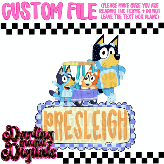 Custom girl blue dog