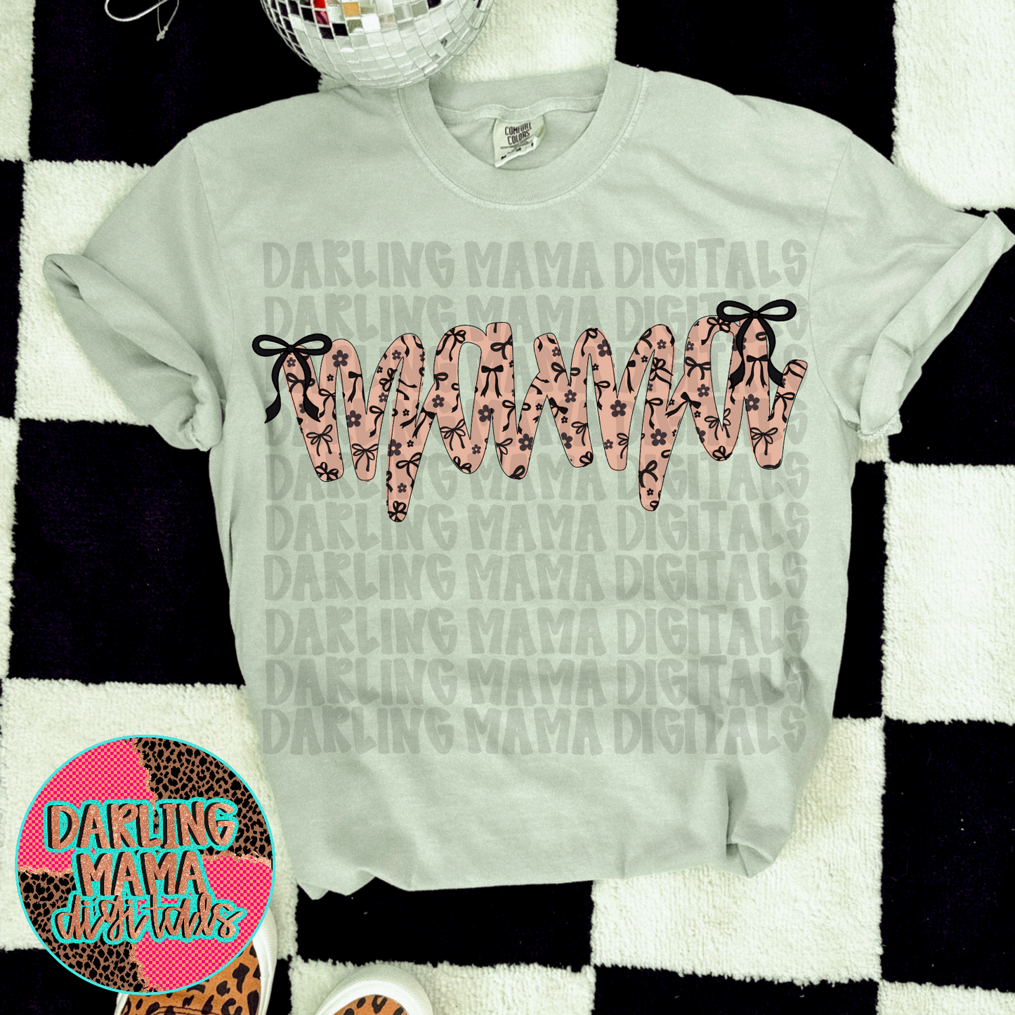 Black Bow Script Mama