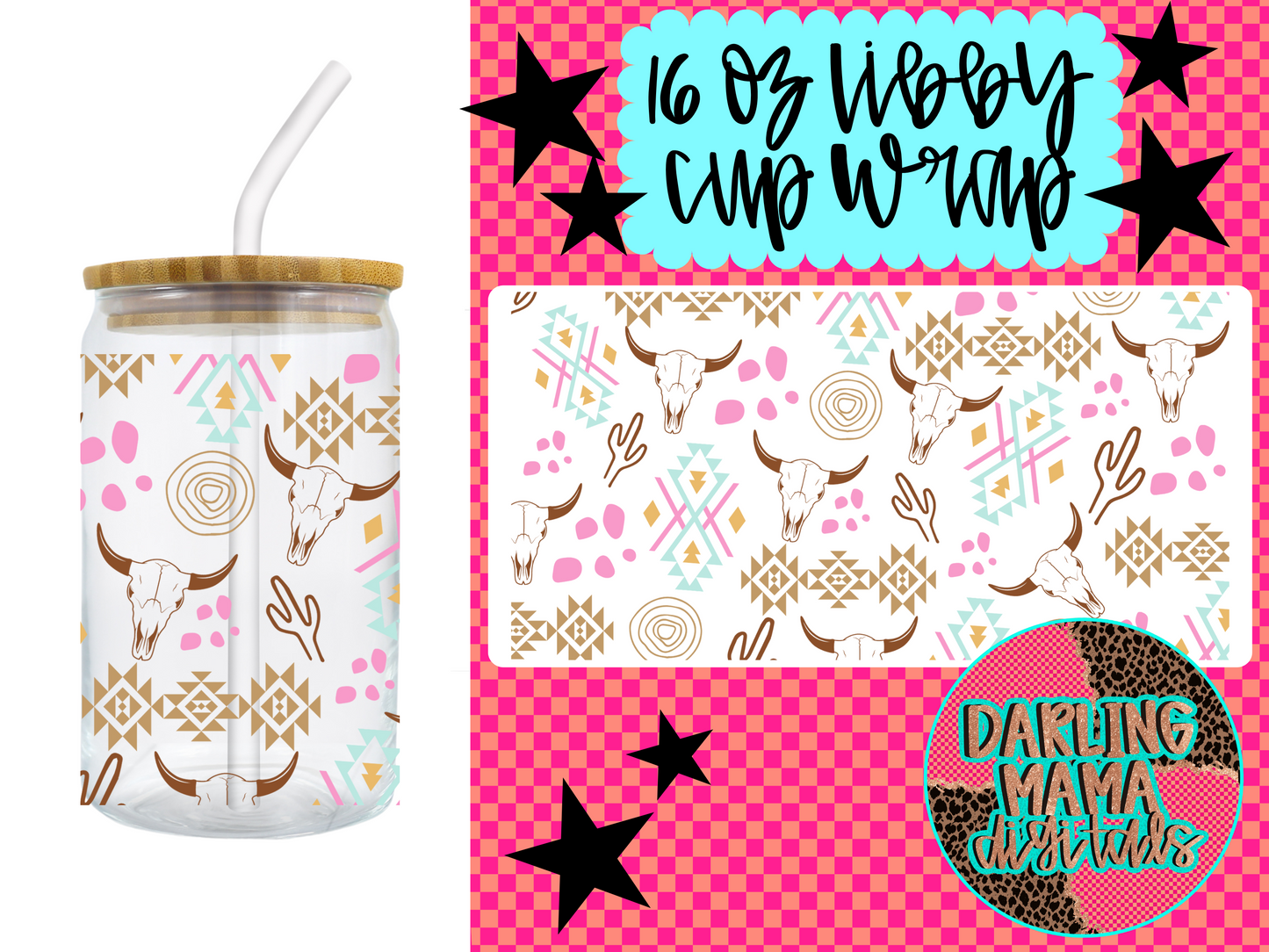 Pink Western Cup Wrap