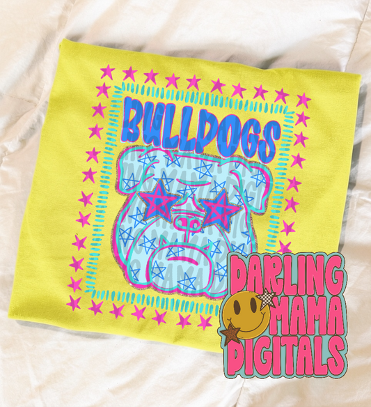 Glitter & stars bulldogs