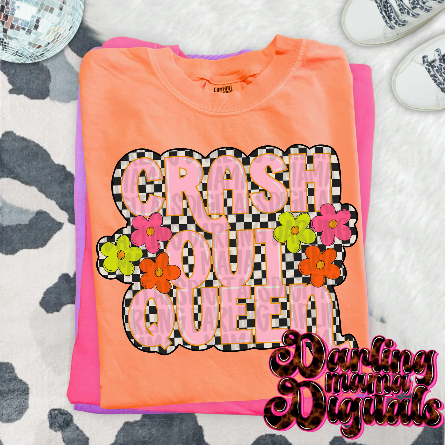 Retro checkered crash out queen