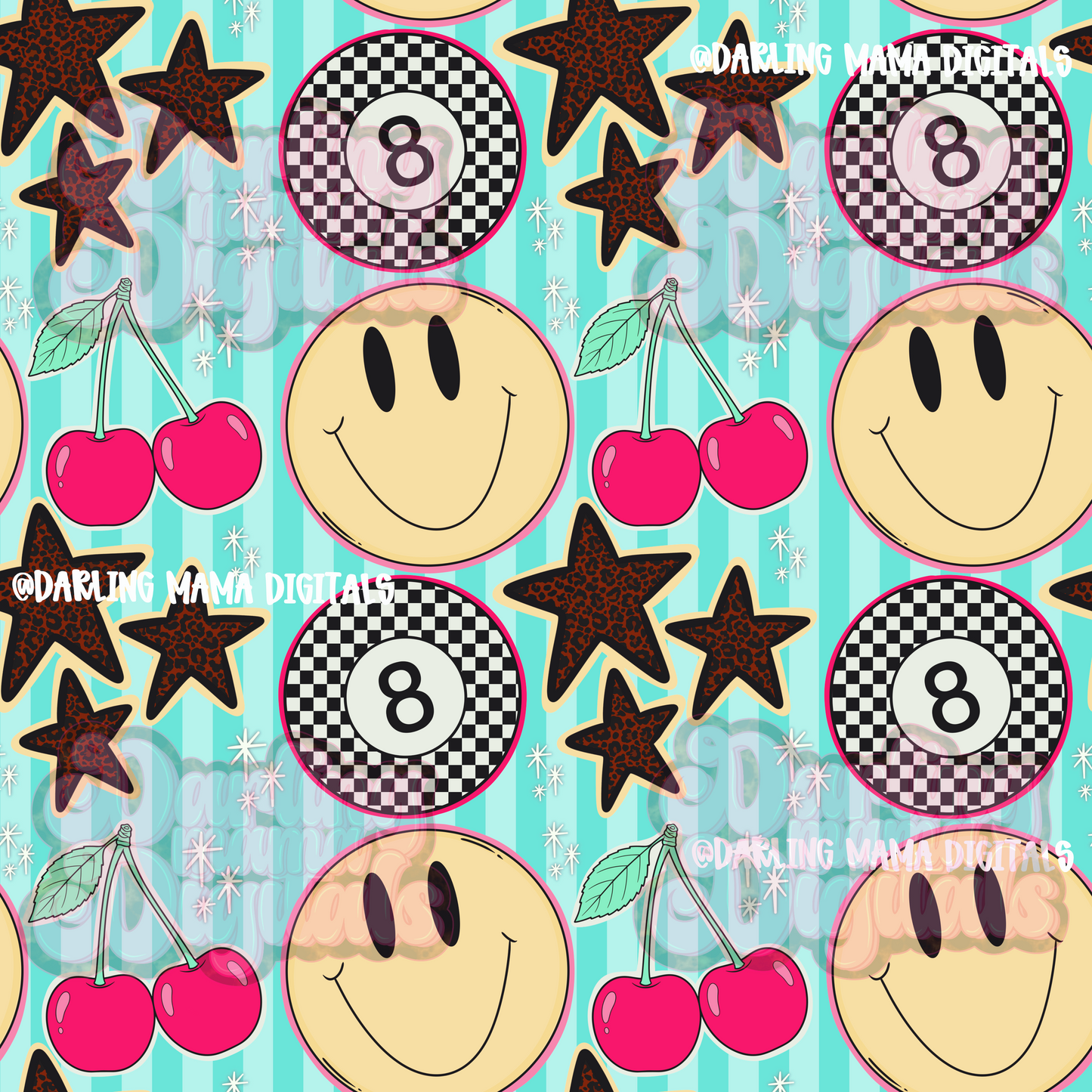 Smiley 8 ball seamless