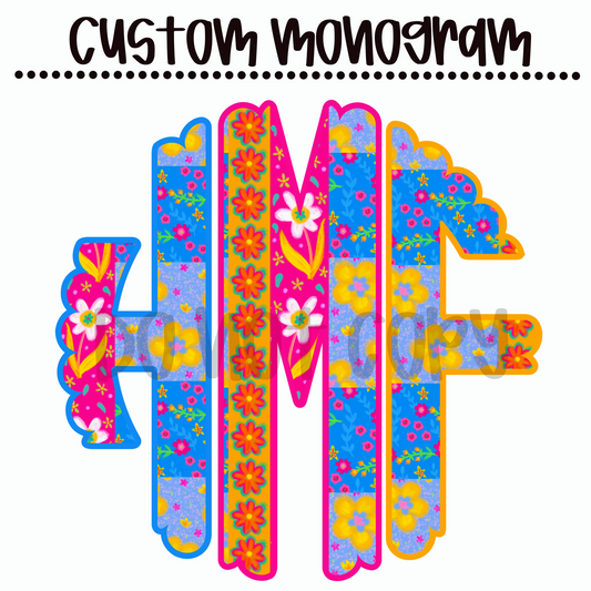 Flower Patchwork Custom Monogram