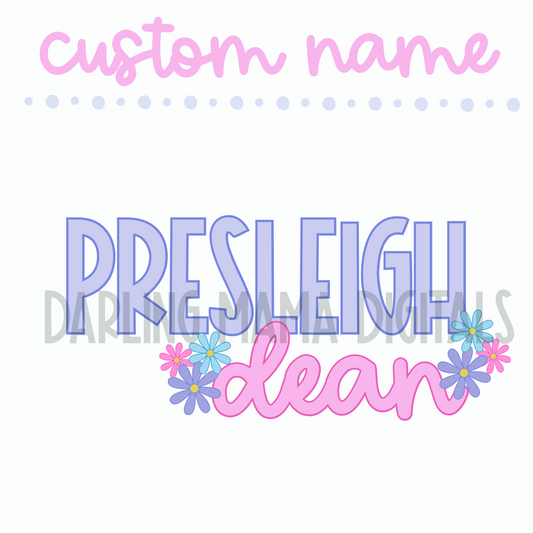 Custom Purple Floral Name