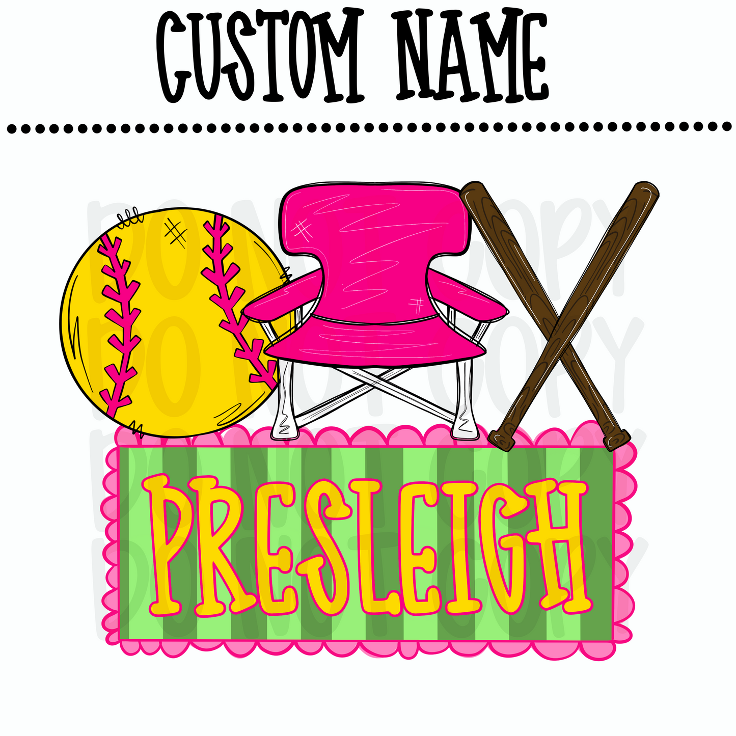 Custom Girl Softball Name