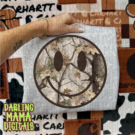 Distressed real camo smiley