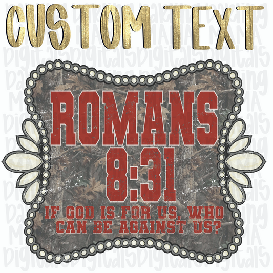 Custom text Camo Western frame