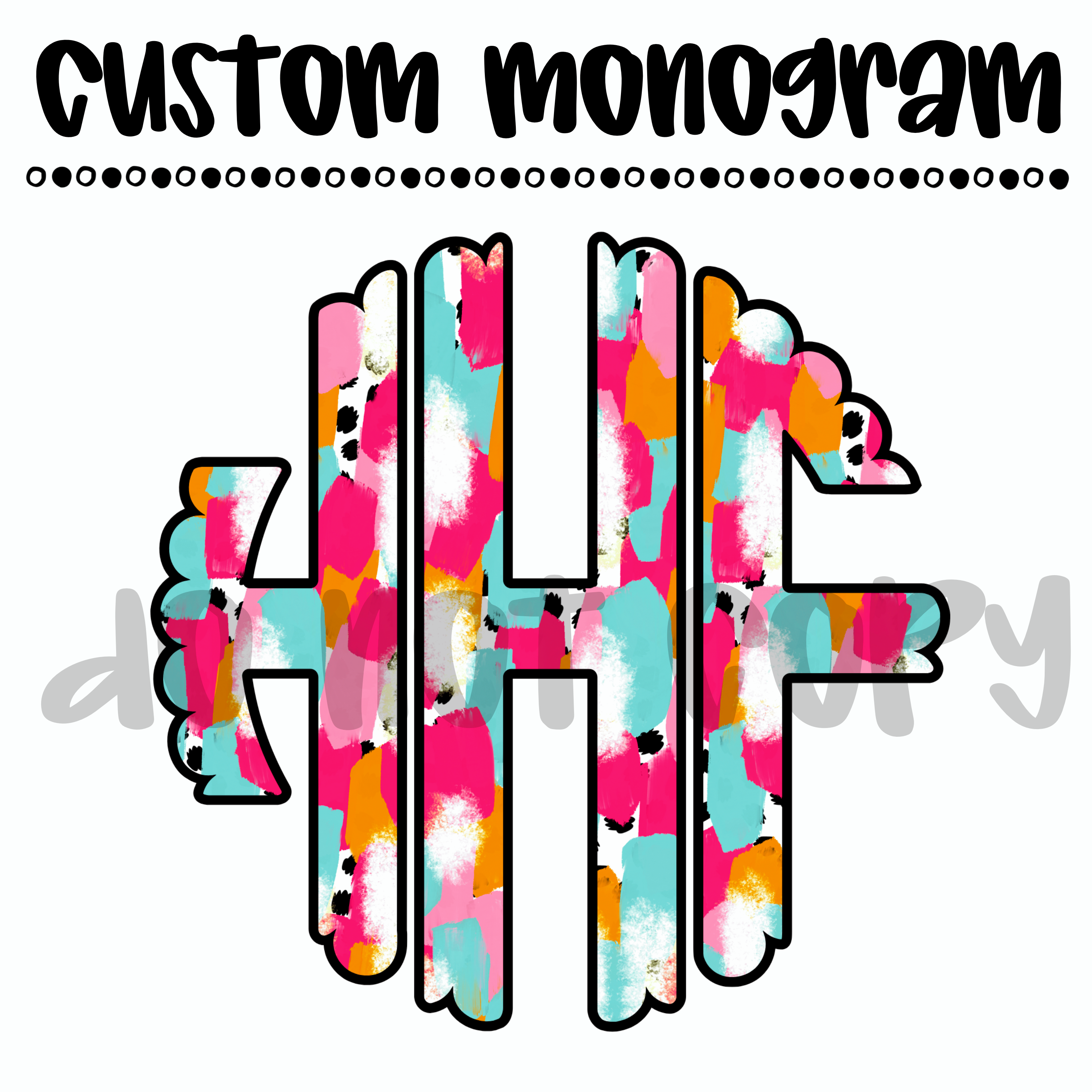 Custom Brush stroke Monogram – Darling Mama Digitals