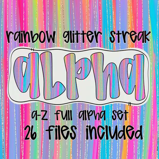 Rainbow Glitter Streak Alpha