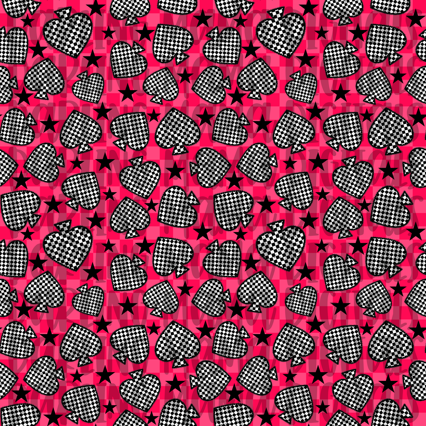 Pink Checkered Spade & Star Seamless File