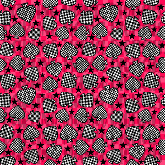 Pink Checkered Spade & Star Seamless File