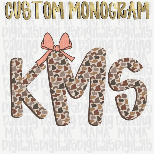 Custom girl duck camo monogram