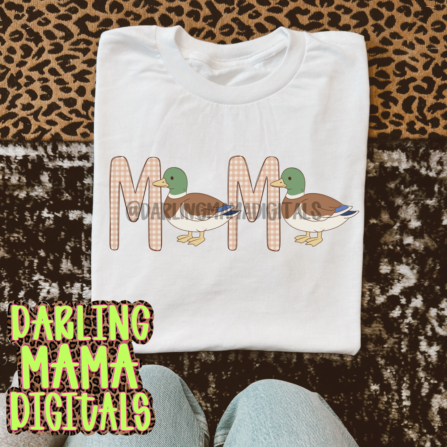 brown gingham mallard mama