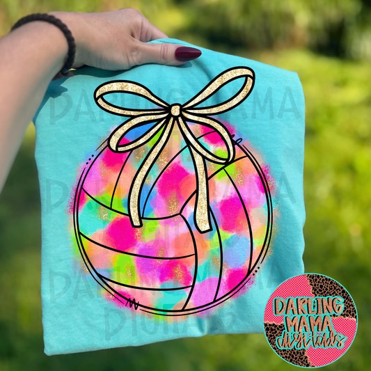 Neon Paint Glitter Volleyball