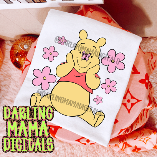 Pooh and flower