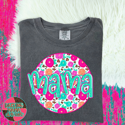 Hand Painted Floral Circle Mama