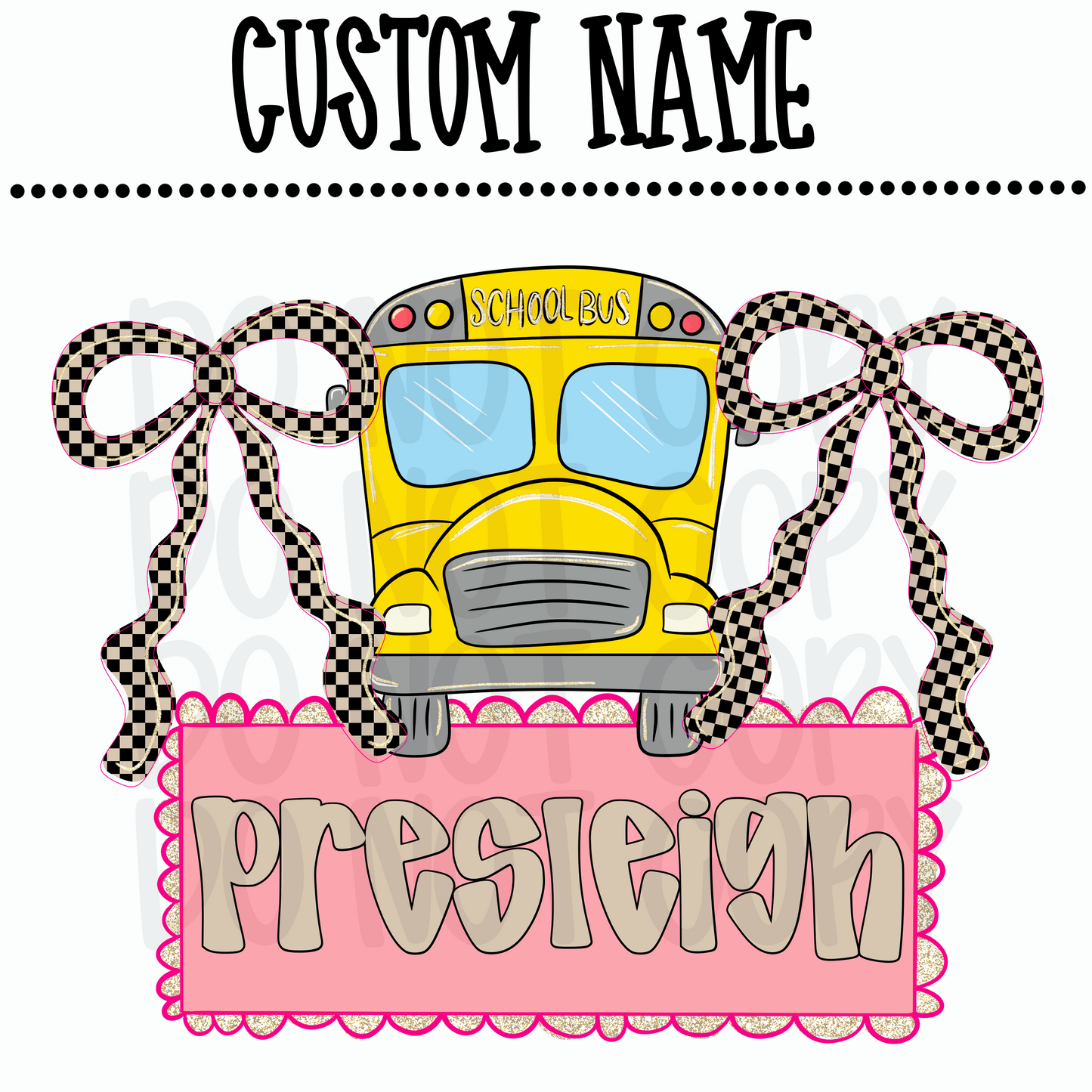 Custom School Bus Name