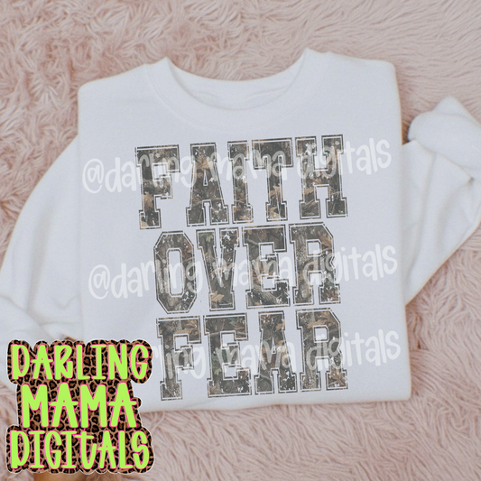 Distressed camo faith over fear