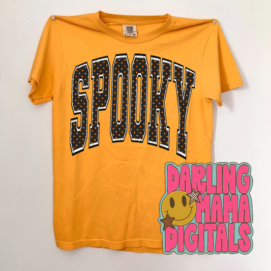 Brown & Orange polka dot spooky