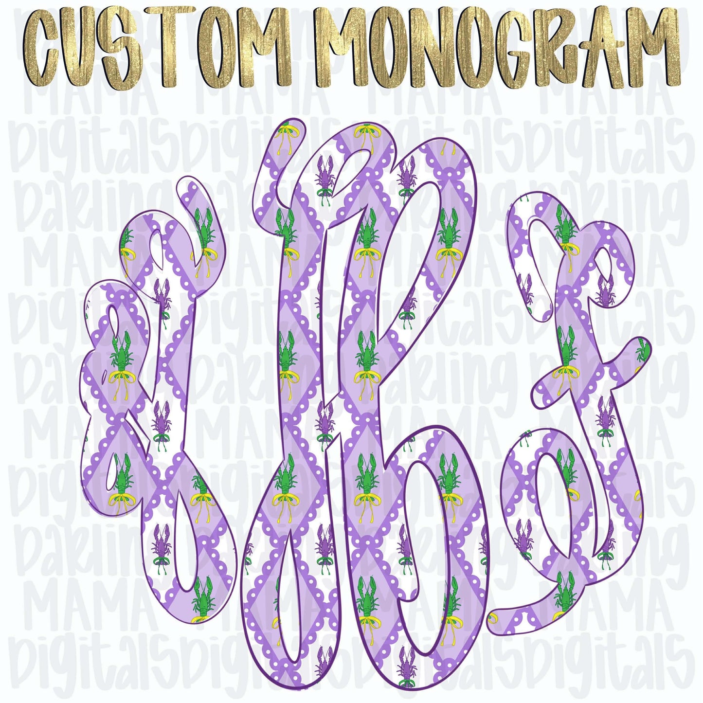 Mardi gras monogram 2