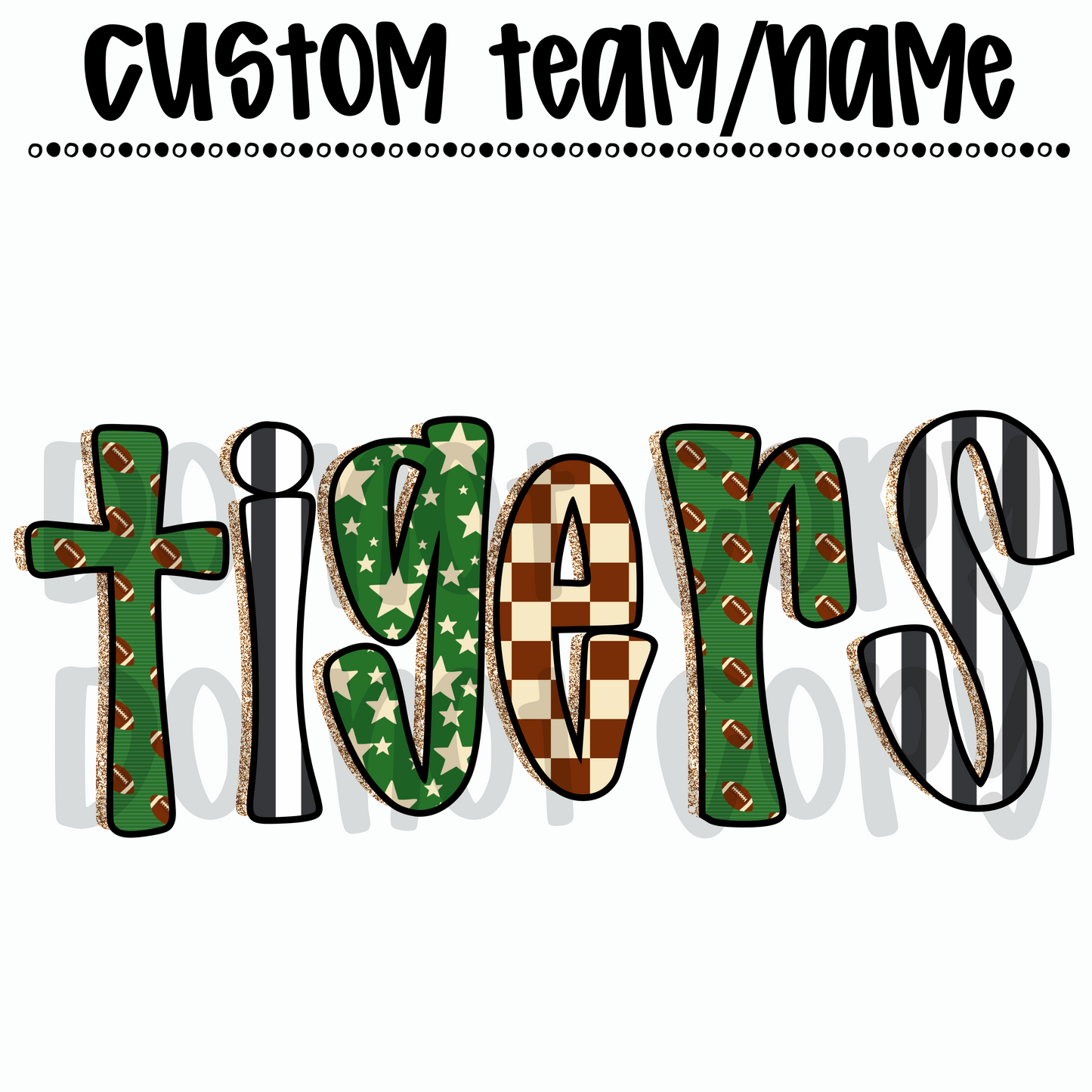 Custom preppy football letter name