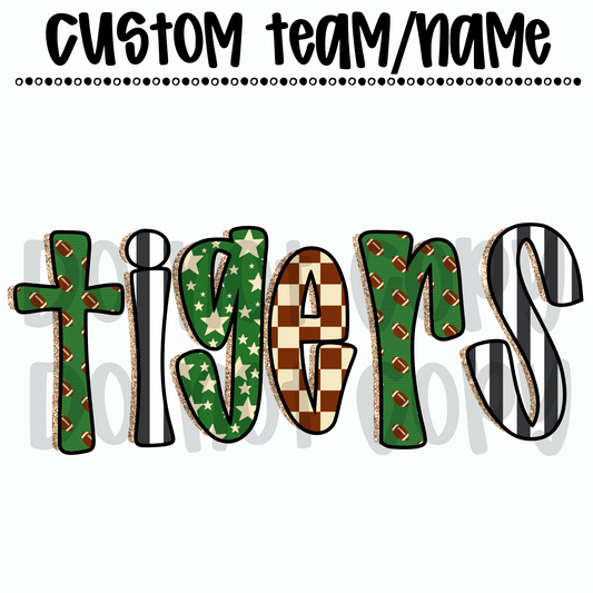 Custom preppy football letter name