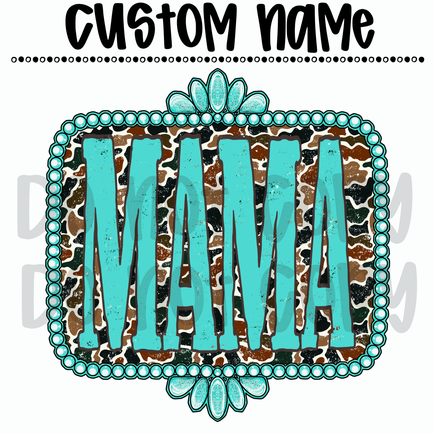 Dark Duck Camo Western Frame Custom Name