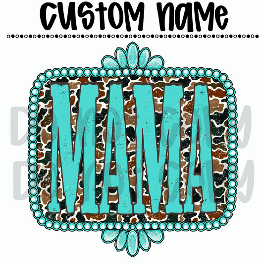 Dark Duck Camo Western Frame Custom Name