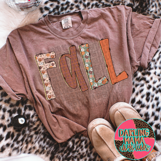 Fall floral glitter fall