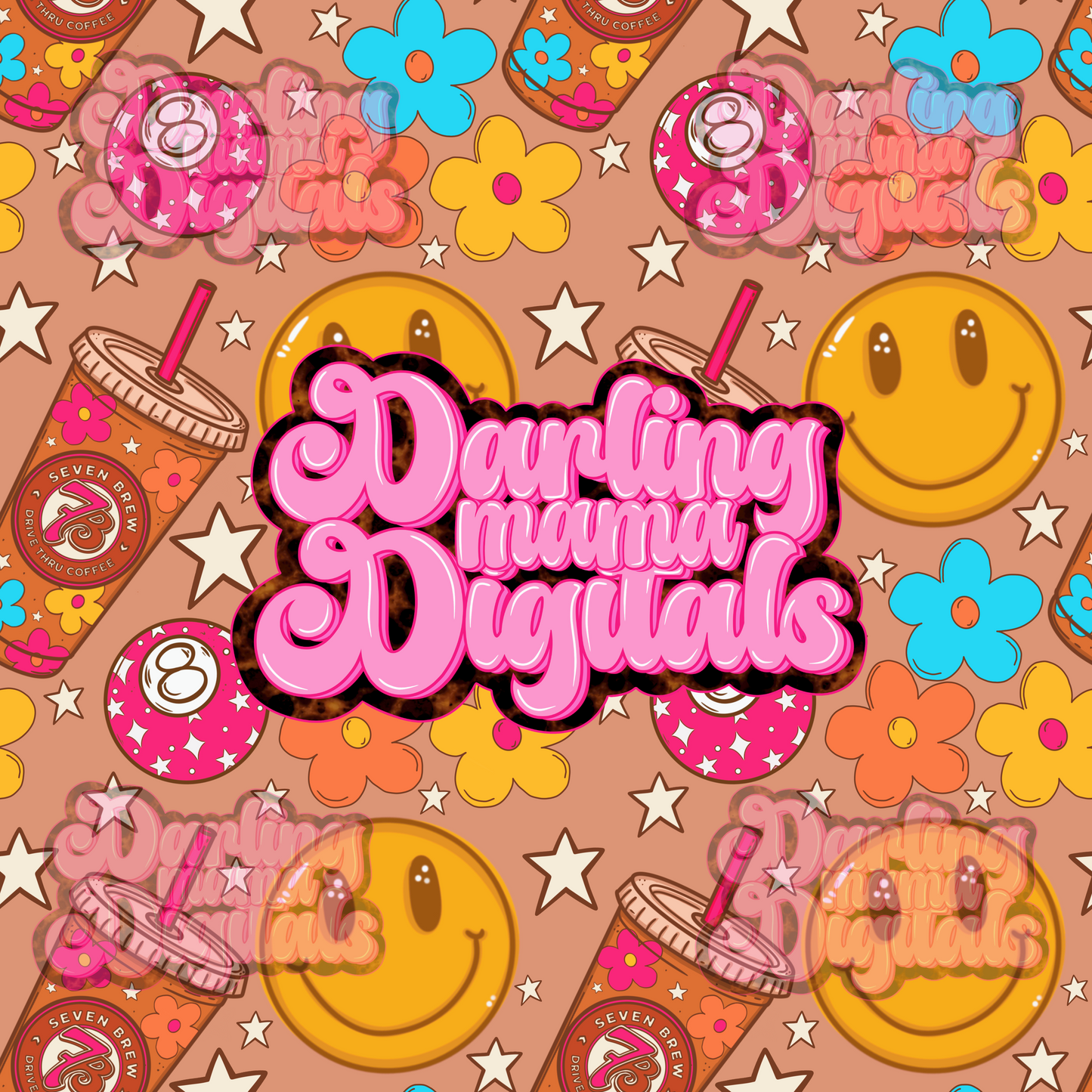 Smiley Coffee Seamless